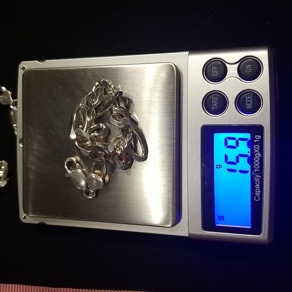 🔎 Sterling Silver 50g Stamped Italian Chain Link Bracelet & Necklac Stamped! - Picture 8 of 8